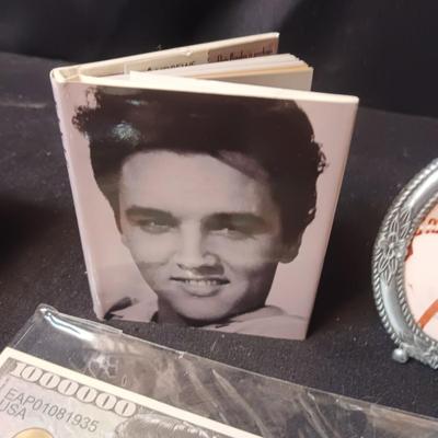 SMALL ELVIS BOOK, CARD, PHOTO, FUNNY MONEY AND MORE