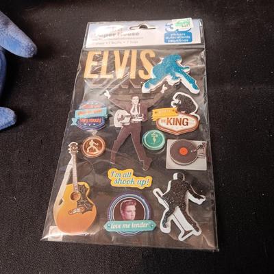 BOOK OF ELVIS, TY BEANIE BABY AND STICKERS