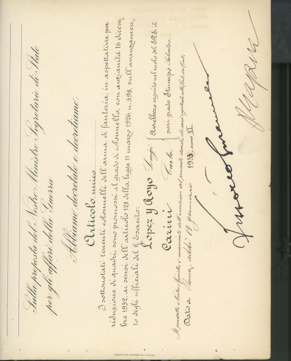 King Victor Emmanuel III signed official decree | EstateSales.org