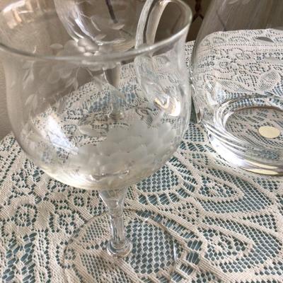 Princess House Large Pitcher and Four Glasses