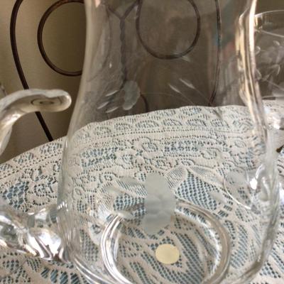 Princess House Large Pitcher and Four Glasses