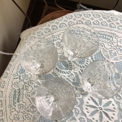 Four Lead Crystal Large Water Glasses