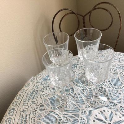 Four Lead Crystal Large Water Glasses
