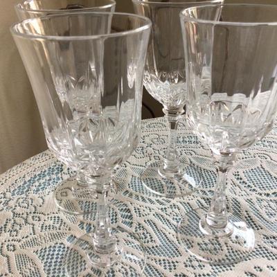 Four Lead Crystal Large Water Glasses