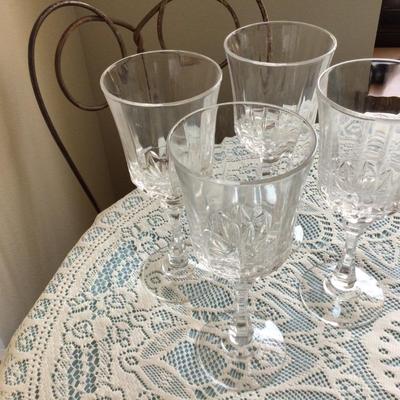 Four Lead Crystal Large Water Glasses