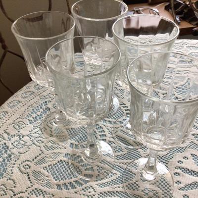 Five Lead Crystal Juice Glasses