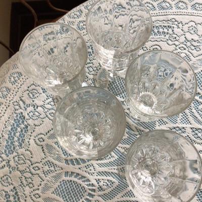 Five Lead Crystal Juice Glasses