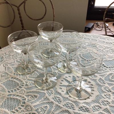 Five Champagne Glasses