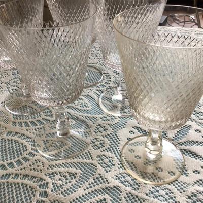 Five Crystal Water Goblets