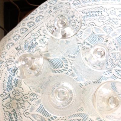 Five Crystal Water Goblets