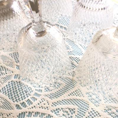 Five Crystal Water Goblets