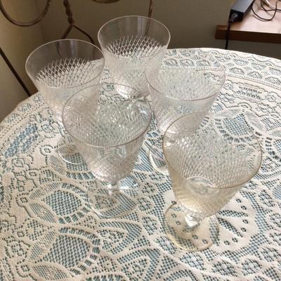 Five Crystal Water Goblets