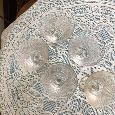 Five Crystal Water Goblets