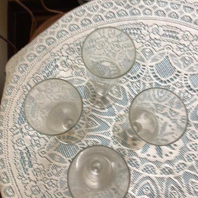 Four Clear Glass Tall Beer Glasses