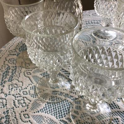 Cut Glass Decanter and 6 Matching Glasses