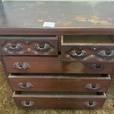 Vintage Hand Carved Chest Of Drawers