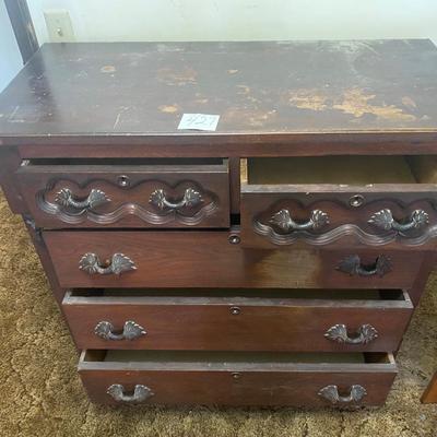 Vintage Hand Carved Chest Of Drawers