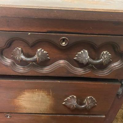 Vintage Hand Carved Chest Of Drawers