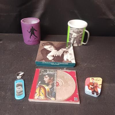 ELVIS NOTECARDS, MUSIC ON CD, KEYCHAIN, TIN AND MORE