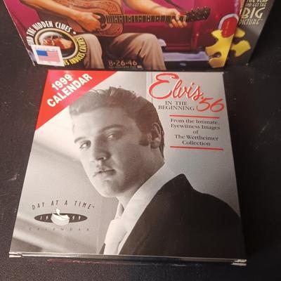 ELVIS "LEGENDS OF THE SILVER SCREEN" JIGSAW PUZZLE & 1999 CALENDAR (DAY AT A TIME)