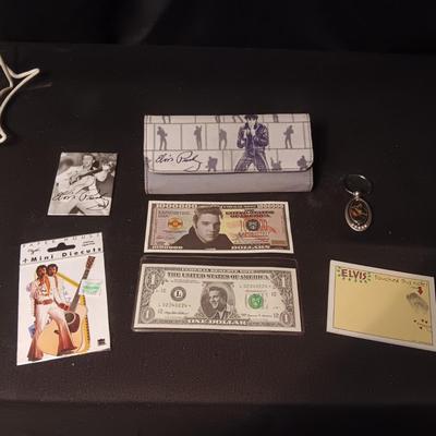 ELVIS WALLET, FUNNY MONEY, KEYCHAIN AND NOTE PAD