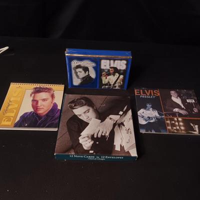 PORTRAIT OF ELVIS, NOTECARDS, 2 DECKS OF CARDS & MINI CALENDAR