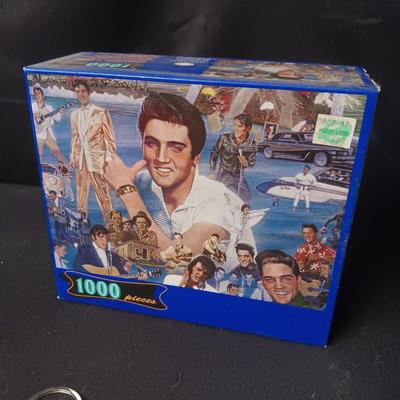 ELVIS JIGSAW PUZZLE, TY BEANIE BABY & KEYCHAIN