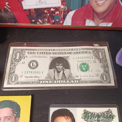 2 ELVIS TY BEANIE BABIES, TIN, FUNNY MONEY AND MORE