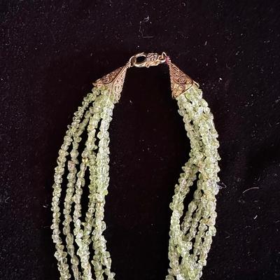 MULTI STRAND SEED BEAD NECKLACE AND EARRINGS