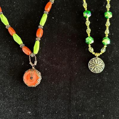 BEADED NECKLACES W/EARRINGS AND BRACELET