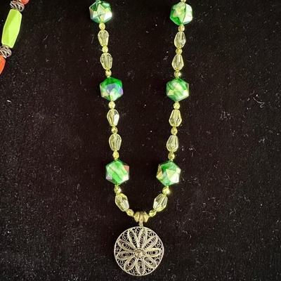 BEADED NECKLACES W/EARRINGS AND BRACELET