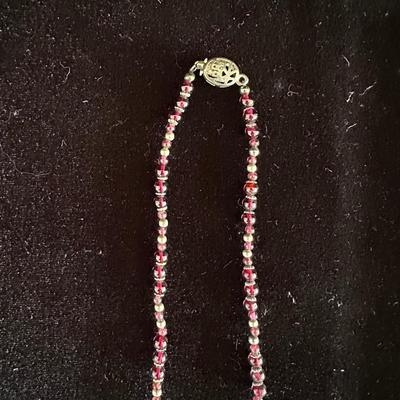 NECKLACE W/MATCHING EARRINGS & SEED BEAD NECKLACE