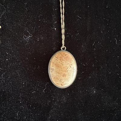 3 PC JEWELRY AND STONE MEDALLION NECKLACE