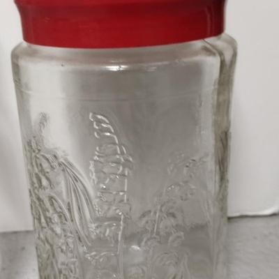 Girl with Geese picture and collectible jars