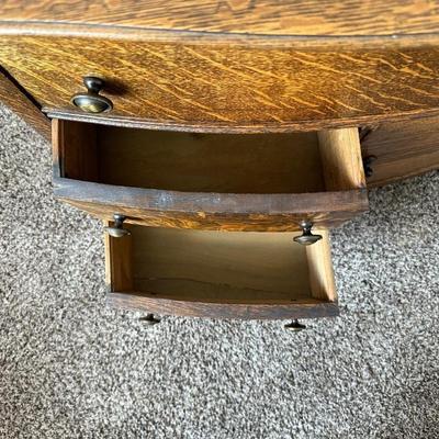 ANTIQUE CHEST AND WOOD FRAMED WALL MIRROR