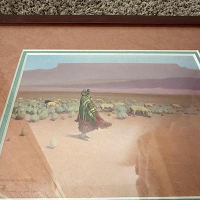 2 BOOKS ON AMERICAN INDIANS AND A FRAMED PICTURE
