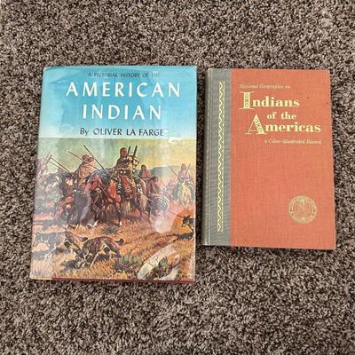 2 BOOKS ON AMERICAN INDIANS AND A FRAMED PICTURE