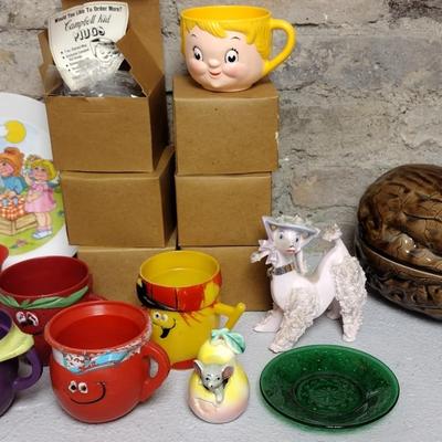 Campbells Soup Cups and Kids Dishes and decor