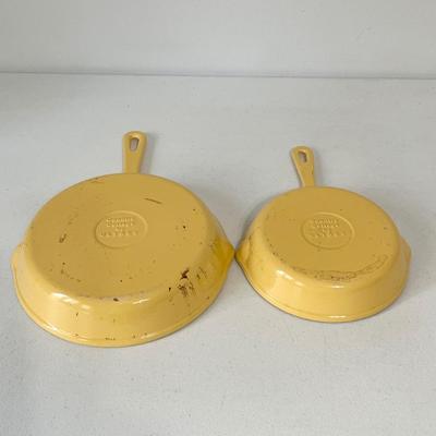 ULTREX ~ Country Cottage ~ Set Of Two (2) Enameled Cast Iron Skillets