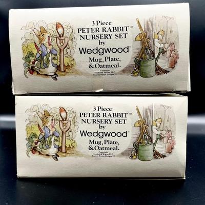 WEDGEWOOD ~ Pair (2) ~ Peter Rabbit Three Piece Nursery Set