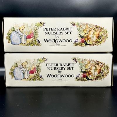 WEDGEWOOD ~ Pair (2) ~ Peter Rabbit Three Piece Nursery Set