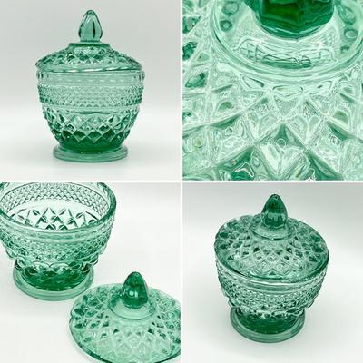 ANCHOR HOCKING ~ Wexford Green ~ Serving Pieces Set Of Three (3)