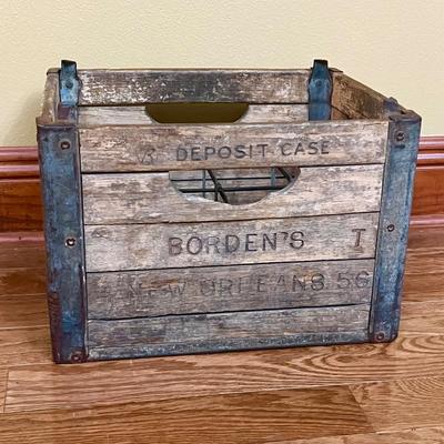 BORDENS ~ Vtg New Orleans Milk Crate