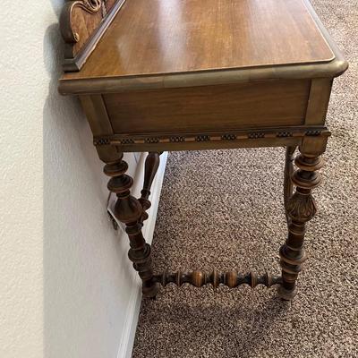 BEAUTIFUL ORNATE ANTIQUE VANITY WITH STOOL