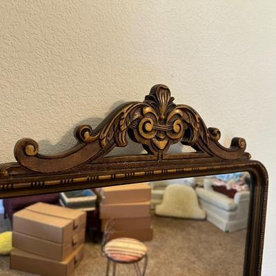 BEAUTIFUL ORNATE ANTIQUE VANITY WITH STOOL