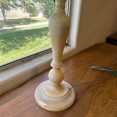 MARBLE BASE DOUBLE LIGHT TABLE LAMP