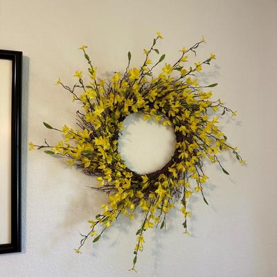 FLORAL WREATH AND PICTURE