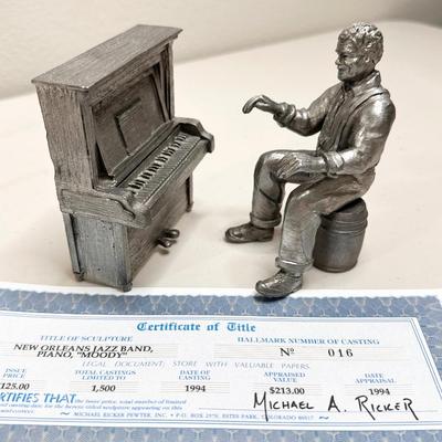 MICHAEL RICKER ~ New Orleans Jazz Band PEWTER FIGURINE Set ~ 18 Pieces