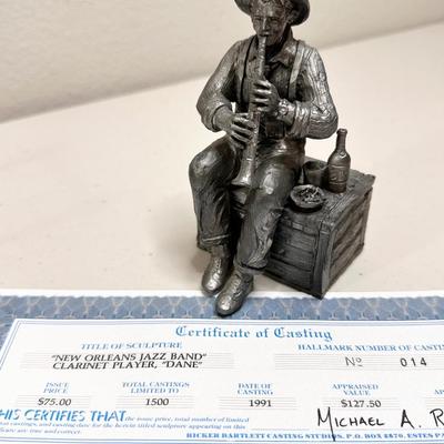 MICHAEL RICKER ~ New Orleans Jazz Band PEWTER FIGURINE Set ~ 18 Pieces
