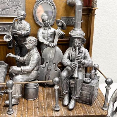 MICHAEL RICKER ~ New Orleans Jazz Band PEWTER FIGURINE Set ~ 18 Pieces